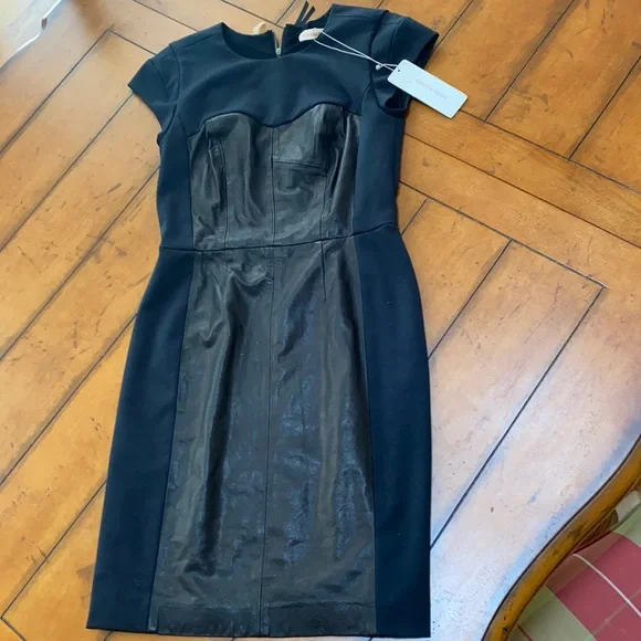 Rebecca Taylor Dresses | Rebecca Taylor Dress with Leather Inserts | Color: Black | Size: 0 | Altamoda13'S Closet